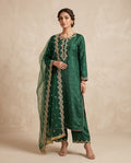 Bottle Green Embroidered Suit