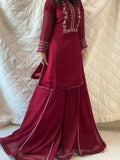 Maroon Sharara Suit